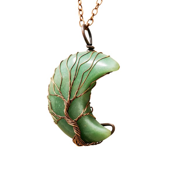 Green Aventurine Moon Necklace
